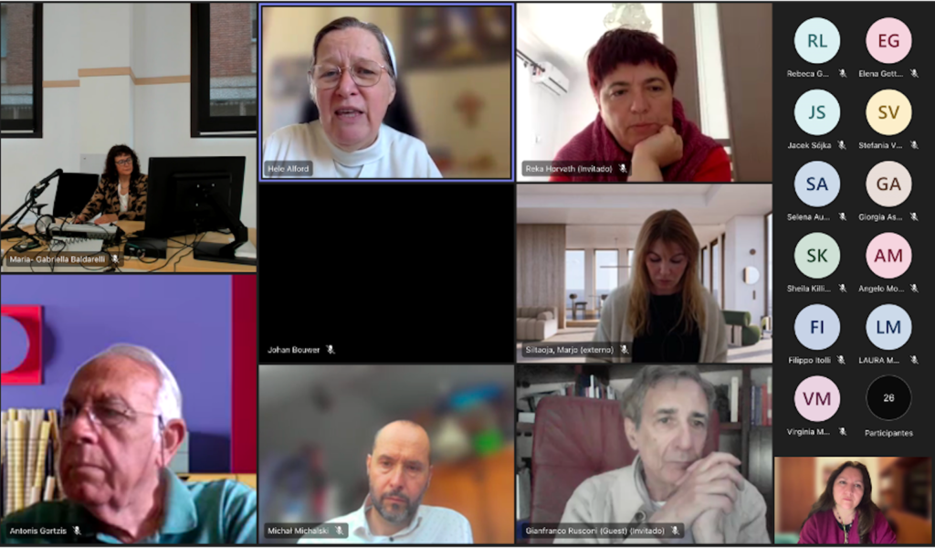 Participantes de reunión a través de videollamada.