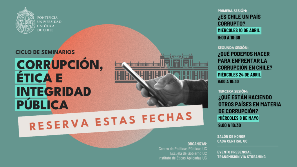 Afiche Ciclo de seminarios Corrupción, ética e integridad pública.