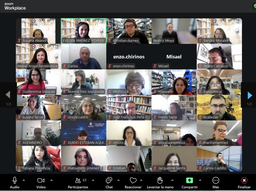 Print de pantalla de la académica Beatriz Moya en su presentación en el webinar “Integridad académica en tiempos de IA: Desafíos y oportunidades para la docencia” del Segundo Ciclo de Charlas: Ética e Inteligencia Artificial de la Universidad Andrés Bello.